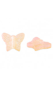 Glass bead 16mm Butterfly - Peach pink
